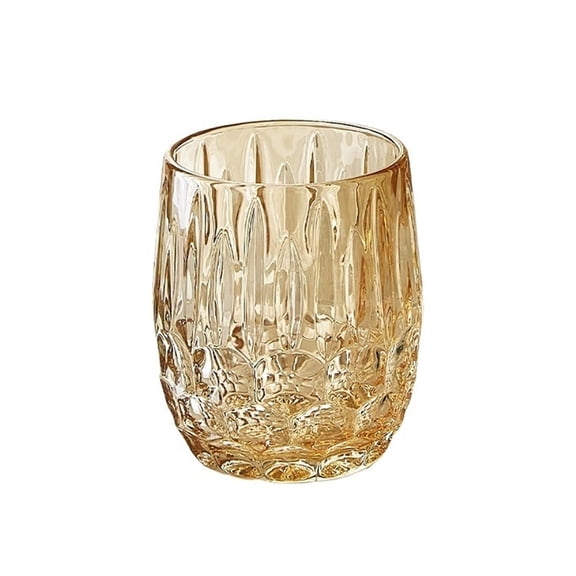 Textured Crystal Glass Cups, 2 Size Clear Fancy Glassware for Cocktail Tea Water Beer Soda Beverages