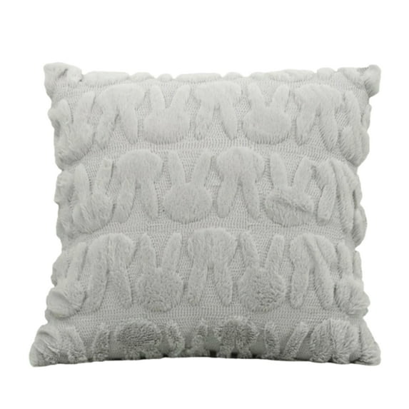 Textured Decorative Square Throw Pillow with Soft Plush Surface and Knitted Pattern for Sofa Bed Chair Couch Home Decor