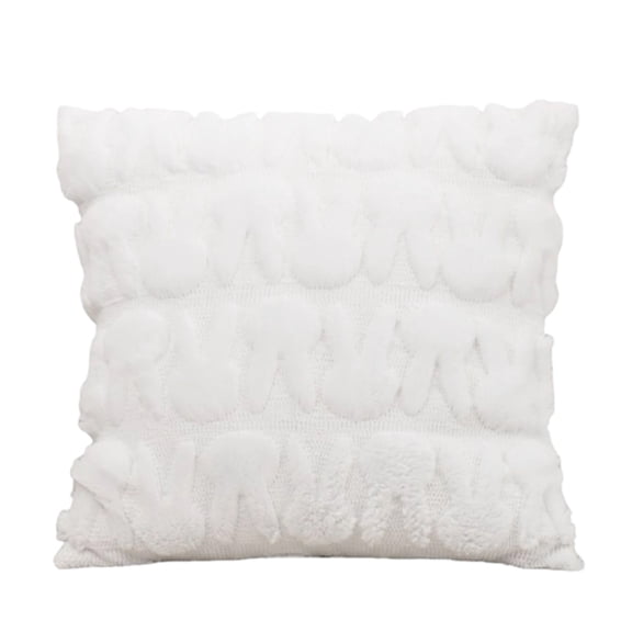 Textured Decorative Square Throw Pillow with Soft Plush Surface and Knitted Pattern for Sofa Bed Chair Couch Home Decor
