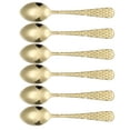 thumbnail image 1 of Textured Demitasse Espresso Spoons Set of 6 – 4.5 Inch Coffee Spoons with Modern Hexagonal Handles – Gold, 1 of 1