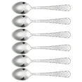 thumbnail image 1 of Textured Demitasse Espresso Spoons Set of 6 – 4.5 Inch Coffee Spoons with Modern Hexagonal Handles – Stainless Steel, 1 of 1