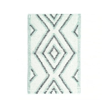Textured Diamond Bath Rug Aqua, Colorado