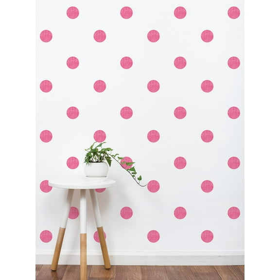Textured Dots Vinyl Wall Sticker, 3 Inch - Hot Pink