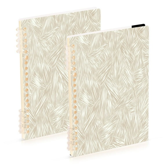 Textured Earthy Tones 2-Piece A5 PP Notebooks, Adjustable Rings, 80g Paper, Diary Set