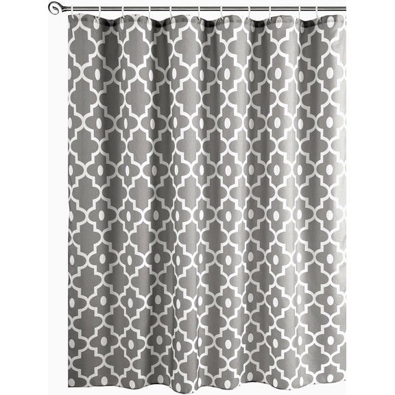 Textured Fabric Shower Curtains 72" X 72, Silver Grey Morocco Pearl Printed Bathroom Curtains Machine Washable