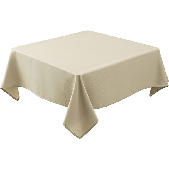 Textured Fabric Square Tablecloths 54x54 Inches, Natural Water Resistant Spill Proof Table Cloth Washable Small Card Folding Table Covers for Dining, Kitchen, Wedding and Parties