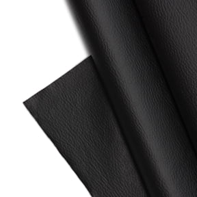 Textured Faux Leather Fabric, Smooth Pebble Grain Vinyl Sheets, Embossed Material, Upholstery, Fashion Apparel, Automotive, DIY and Crafting Pleather - 1 Foot 12"x54" (Black)