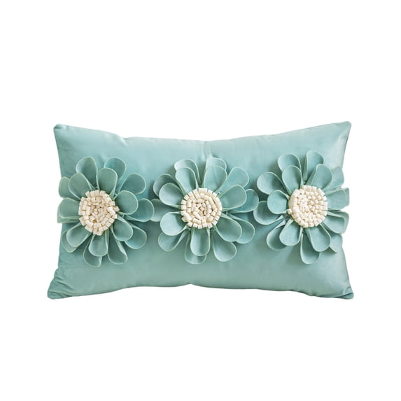 Textured Floral Throw Pillow, Handmade Petal Flower Cushion With Coastal Style Design, Decorative Accent Pillow For Sofa Bedroom Farmhouse Home Decor, pillows