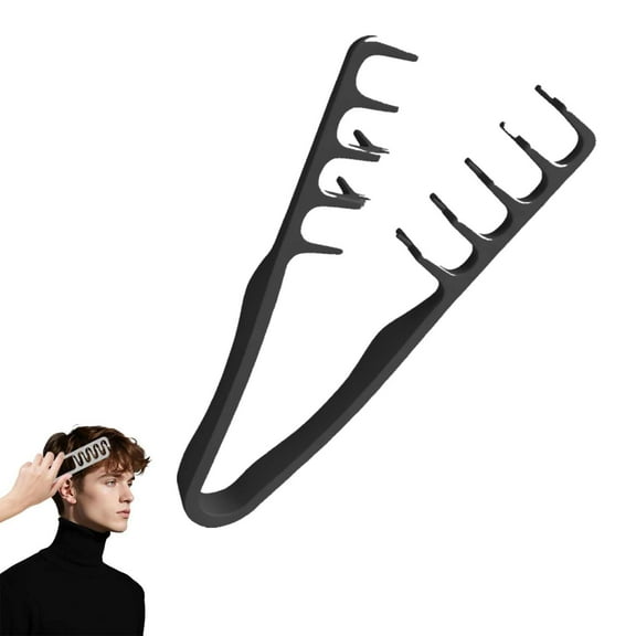 Textured Fringe Comb, 2026 Men's Texture Styling Comb, Volumizing Wide Tooth Hair Comb, Anti-Frizz Styling Tool with ABS Plastic Non-Slip Textured Handle for Men & Women