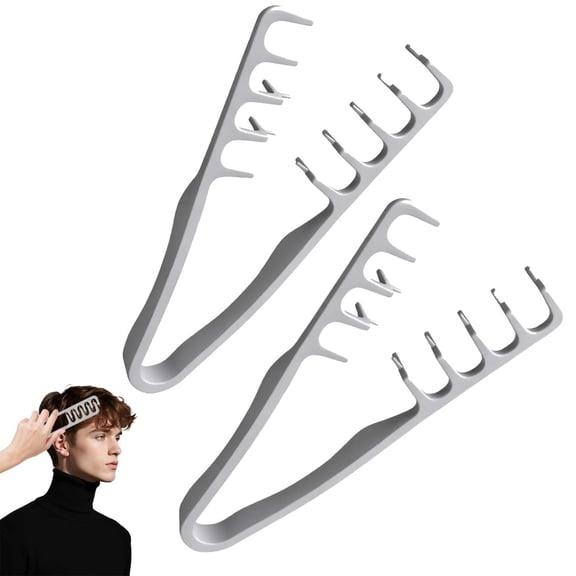 Textured Fringe Comb, 2026 Men's Texture Styling Comb, Volumizing Wide Tooth Hair Comb, Anti-Frizz Styling Tool with ABS Plastic Non-Slip Textured Handle for Men & Women