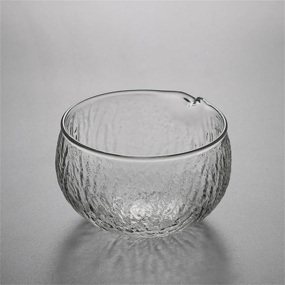 Textured Glass Matcha Bowl With Pouring Spout Handmade Japanese Style Matcha Green Tea Chawan Big Glass Salad Porridge (vertical Grain 500ml Malleolar Stria 450ml),kitchen drinking cups