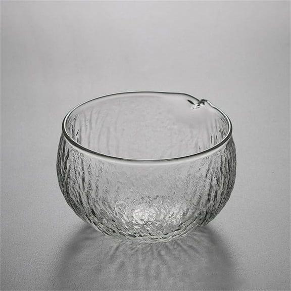 Textured Glass Matcha Bowl with Spout. Handcrafted. Japanese Style. for Matcha, Rice, Salad, Porridge, and Juice (500 Ml Vertical Spout, 450 Ml Ankle Spout)