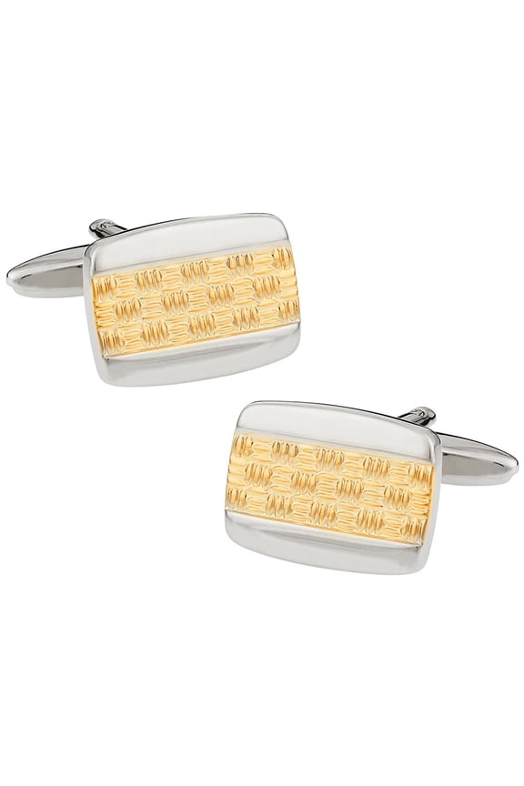 Textured Gold and Silver Cufflinks