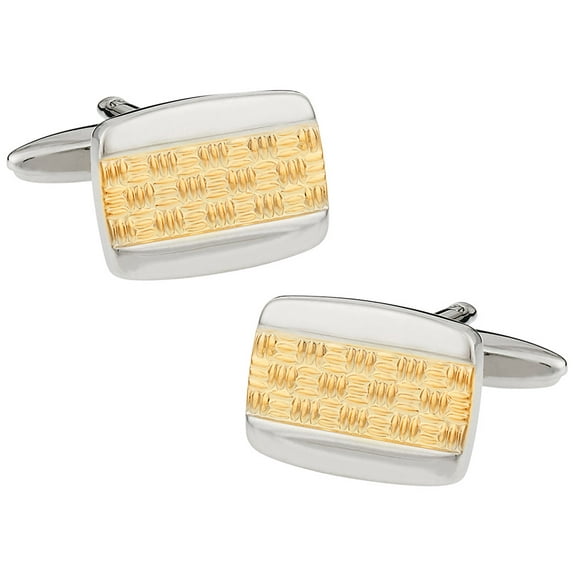 Textured Gold and Silver Cufflinks