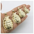 thumbnail image 1 of Textured Grenade Charm Pendant Unisex Adult Solid 10K Yellow Gold, All Sizes - Goldum NYC, 1 of 4