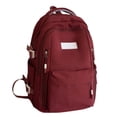 thumbnail image 1 of Textured Grid Fabric Simple Solid Color Backpack Multi Pocket Lightweight Waterproof Teen Daily Back To School Casual Daypack, 1 of 9