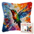 thumbnail image 1 of Textured Hummingbird Flying DIY Latch Hook Pillow Kits for Adults Printed Pillowcase Crochet Yarns Hooking Handmade Pillow Cover Cushion for Home Sofa Decoration 17x17inch(1), 1 of 7
