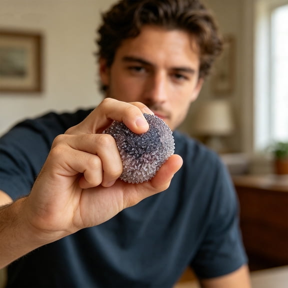 Textured Ice Crunch Stress Ball for Adults, Crinkle Sound Squeeze Ball, TPR Grass Ball Sensory Fidget Ball