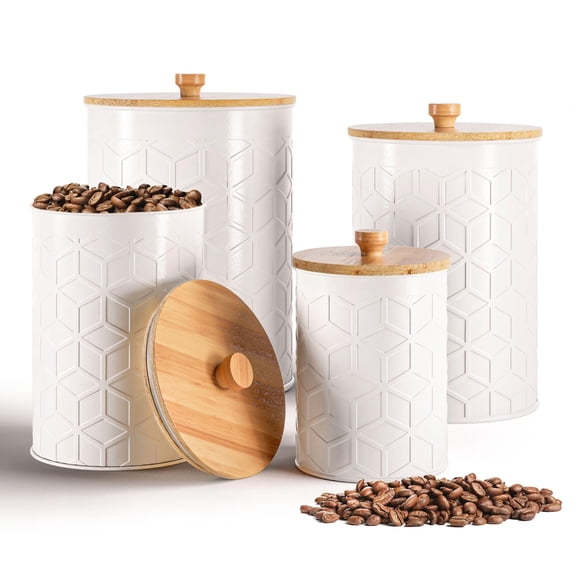 Textured Iron Kitchen Jar Set of 4