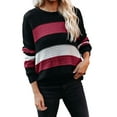 thumbnail image 1 of Textured Knit Striped Sweater Burgundy Small, 1 of 4