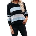 thumbnail image 1 of Textured Knit Striped Sweater Light Blue Medium, 1 of 4