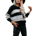 thumbnail image 1 of Textured Knit Striped Sweater White Large, 1 of 2