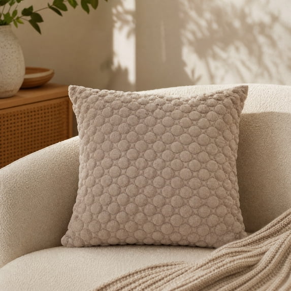 Textured Knit Throw Pillow Cover Soft Square Decorative Cushion Case for Outdoor Patio Sofa Couch and Home