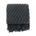 thumbnail image 1 of Textured Knitted Soft Throw Blanket With Fringe Tassels - Bohemian Farmhouse Accent Décor - Decorative For Sofa Chair Couch Bed Living Room, 50 x 68-inch, 1 of 9