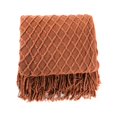 thumbnail image 1 of Textured Knitted Soft Throw Blanket with Tassels Warm Fluffy Cozy Plush for Fall Spring Couch Bed Sofa Living Room Framhouse Boho Decor Red, 1 of 17