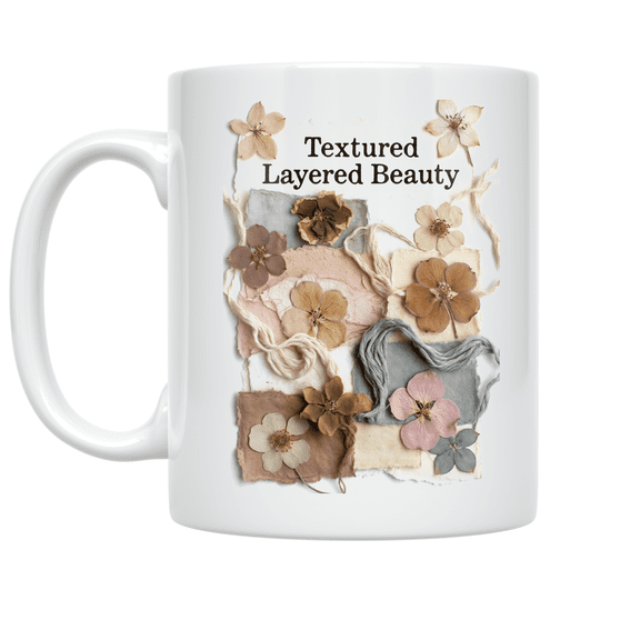 Textured Layered Beauty - Craft Decor Enthusiast - 11 oz Ceramic Coffee Mug