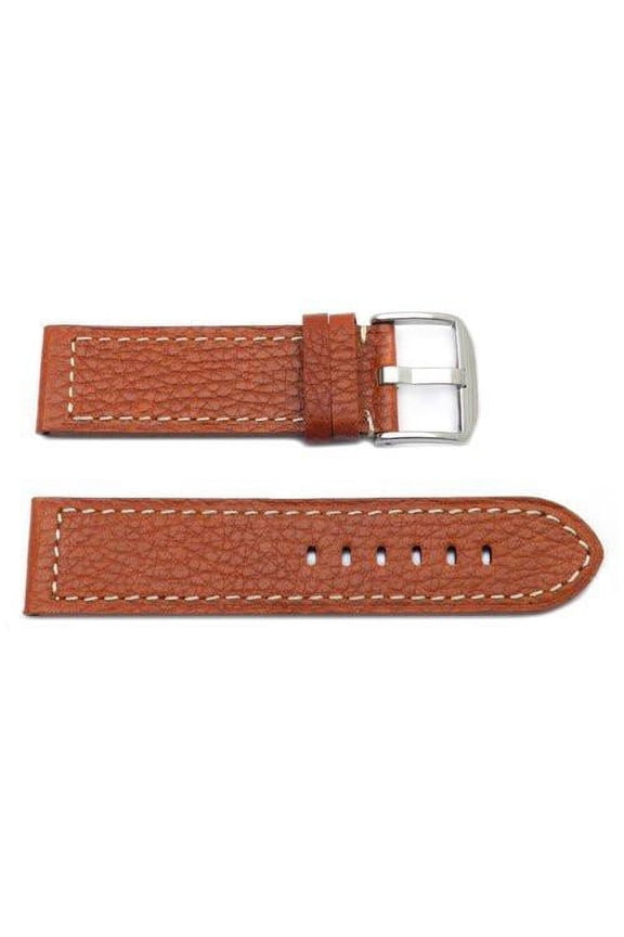 Textured Leather Panerai 18mm Honey Brown Contrast Stiched Watch Band