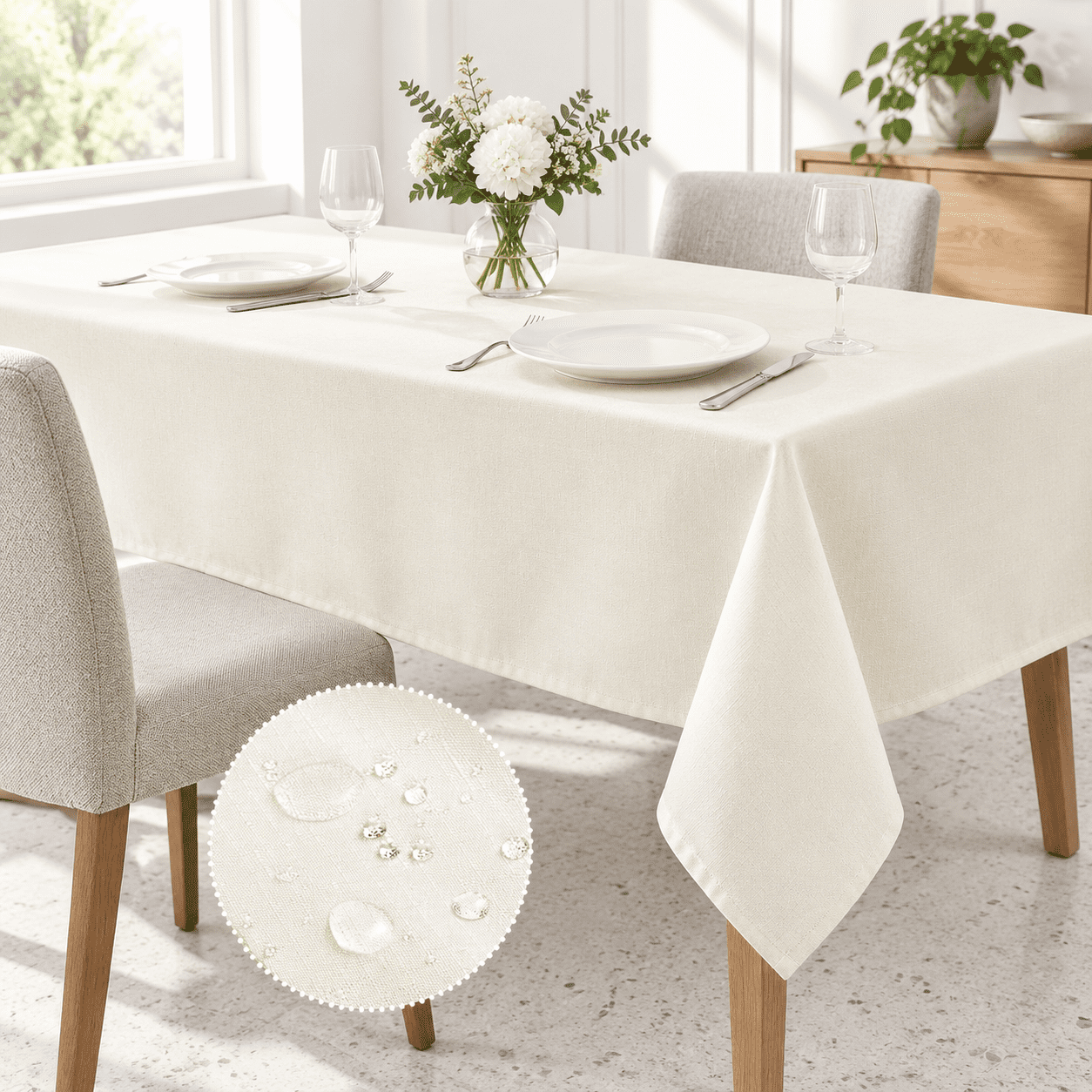 Textured Linen Rectangle Table Cloth 60 X 120 Inch - Walmart.com
