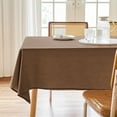 thumbnail image 1 of Parojati Textured Linen Tablecloth Rectangle 52×70 inch Waterproof Wrinkle-Free Stain Resistant Table Cloth Wipeable Spill-Proof Linen Dining Table Cover,Coffee, 1 of 10