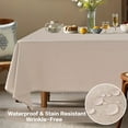 thumbnail image 1 of Parojati Textured Linen Tablecloth Rectangle 52×70 inch Waterproof Wrinkle-Free Stain Resistant Table Cloth Wipeable Spill-Proof Linen Dining Table Cover,Khaki, 1 of 10