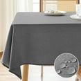 thumbnail image 1 of Parojati Textured Linen Tablecloth Rectangle 52×70 inch Waterproof Wrinkle-Free Stain Resistant Table Cloth Wipeable Spill-Proof Linen Dining Table Cover,Dark Grey, 1 of 9