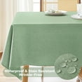 thumbnail image 1 of Parojati Textured Linen Tablecloth Rectangle 52×70 inch Waterproof Wrinkle-Free Stain Resistant Table Cloth Wipeable Spill-Proof Linen Dining Table Cover,Sage Green, 1 of 9