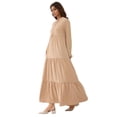 thumbnail image 1 of Textured Long Sleeve Crew Neck Maxi Dress, 1 of 7