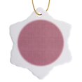 thumbnail image 1 of 3drose, Textured Look Salmon Pink Solid Color, 3 inch Snowflake Porcelain Ornament, 1 of 7