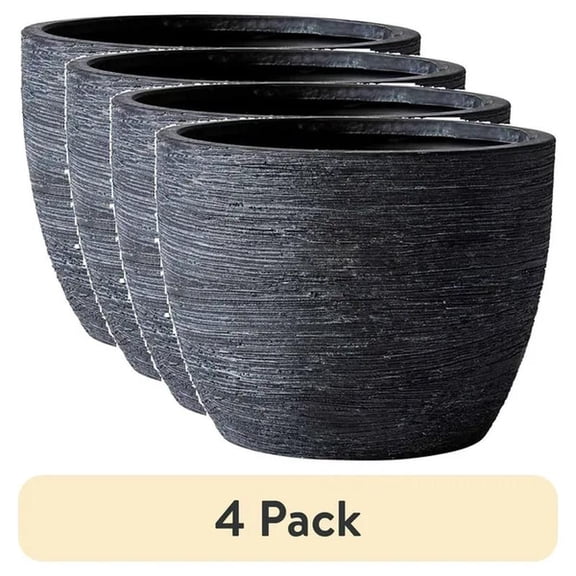 Textured Matte Ceramic Pot, Black