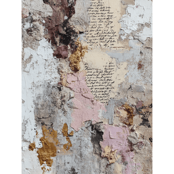 Textured Mixed Media Collage Canvas Print Wall Art for Living Room Bedroom Office Hotel Hallway