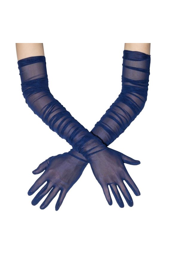 Textured Net Gloves Wrinkle-Resistant 90cm Length Delicate Arm Covers For Theatrical Dance Cocktail
