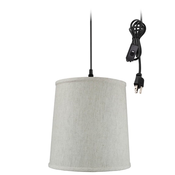 Textured Oatmeal 1 Light Swag Plug-In Pendant Hanging Lamp