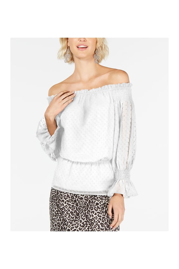 Textured Off The Shoulder Top Bright White 2XL