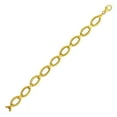 thumbnail image 1 of Textured Oval Link Bracelet in 14k Yellow Gold 7.25 in, 1 of 2