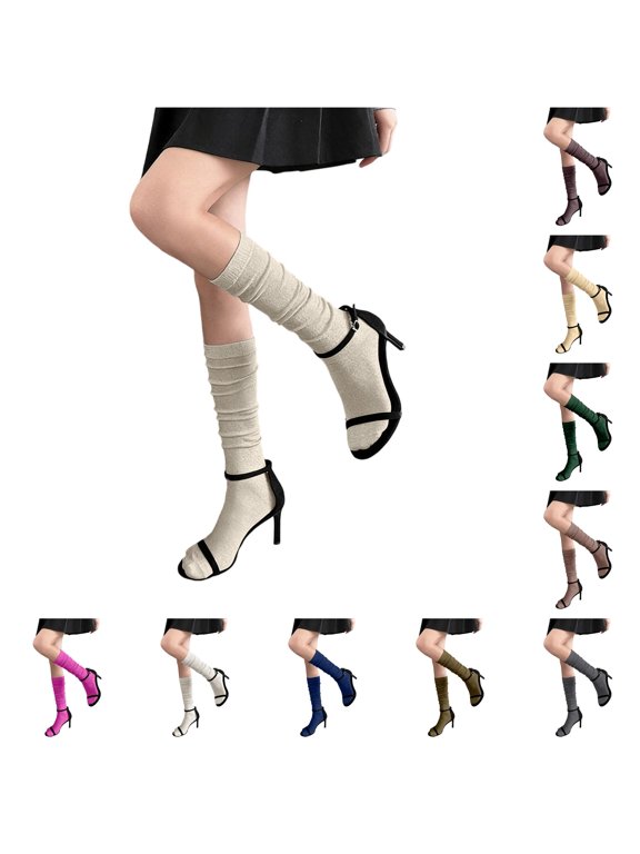 Textured Over The Knee Stockings Sheer Shimmery Calf Socks for Daily Wear And Fashion Outfits Sunfish