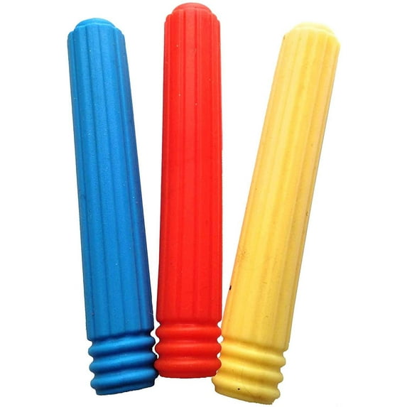 Textured Pencil Toppers by Fun And Function - Oral Therapy and Sensory Room Equipment - Fidget Pencil Topper - Pack of Three in Bright Colors Yellow, Red, Blue