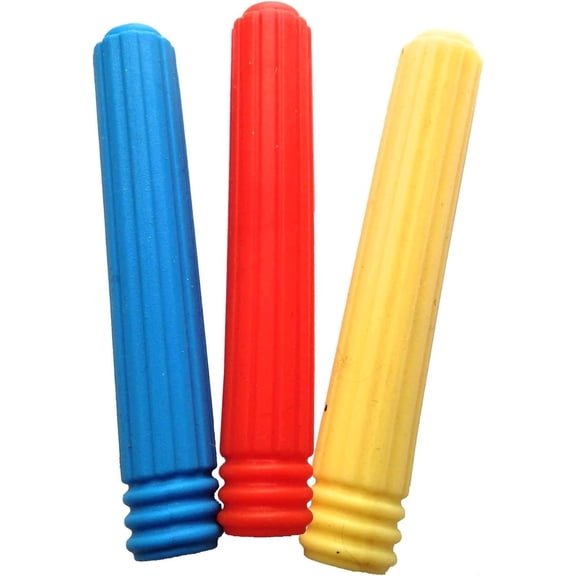 Textured Pencil Toppers by Fun And Function - Oral Therapy and Sensory Room Equipment - Fidget Pencil Topper - Pack of Three in Bright Colors Yellow, Red, Blue