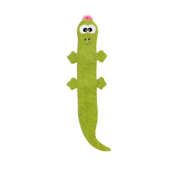 Textured Polyester Squeaky Lizard Plush Dog Chew Toy Built-In Sounder Lightweight Portable Interactive Stuffed Play Toy Relieve Boredom(Green-As shown)