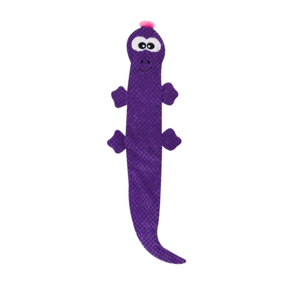 Textured Polyester Squeaky Lizard Plush Dog Chew Toy Built-In Sounder Lightweight Portable Interactive Stuffed Play Toy Relieve Boredom(Purple-As shown)