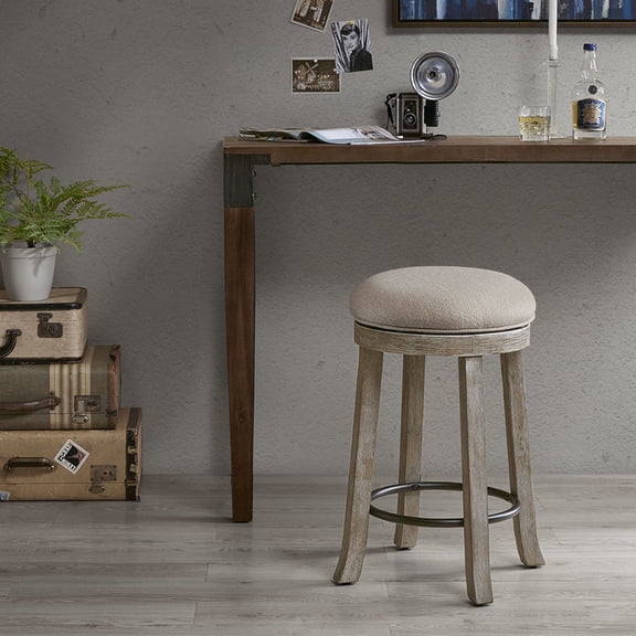 Textured Polyester Upholstered Swivel / Transform Kitchen into Urban Farmhouse